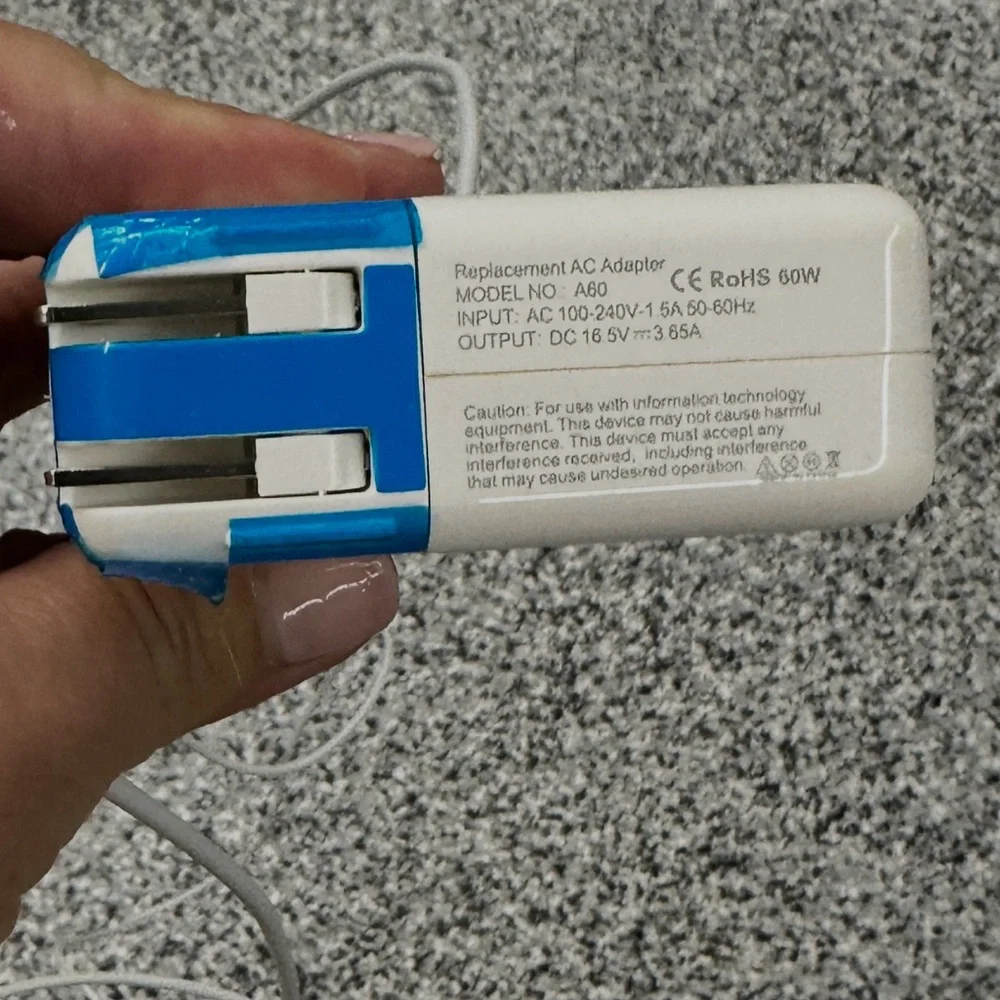 Apple White and Blue MagSafe Power Adapter